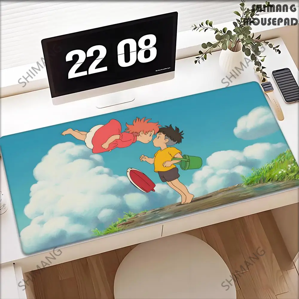 Аниме Коврик для мыши Коврик для мыши Настольный коврик с ковриком Игровые аксессуары Prime Gaming XXL Коврик для клавиатуры P-Ponyo On The Cliff-f