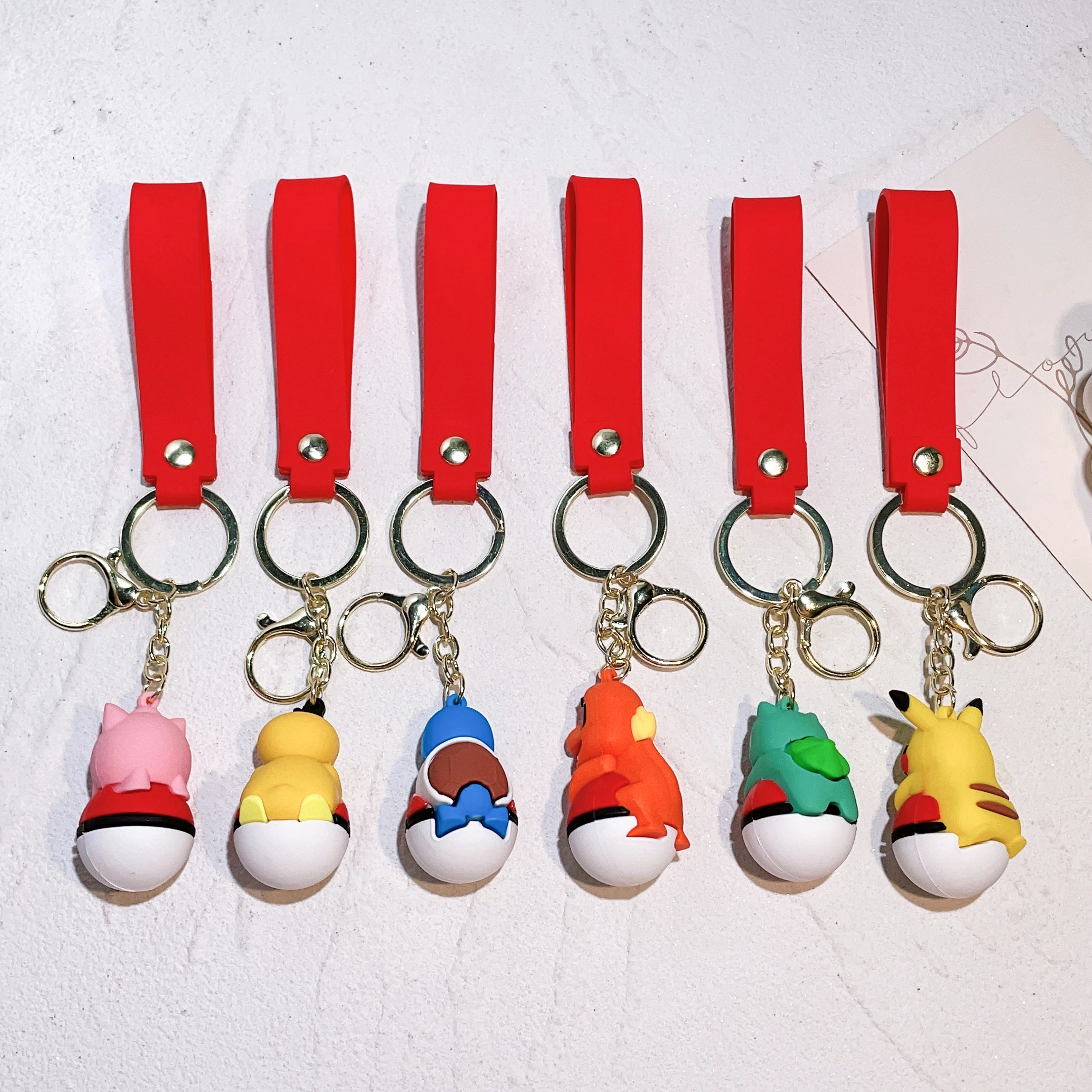 Pokemon Pikachu Cute Doll Pendant Cartoon Action Figure Eevee Psyduck Rowlet Fashion Keychain Bag Keyring Pendant Birthday Gifts