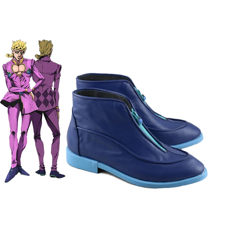 Anie Giogio Blue Boots Giorno Giovanna Shoes Halloween Cosplay Giorno Giovanna Prop Boots