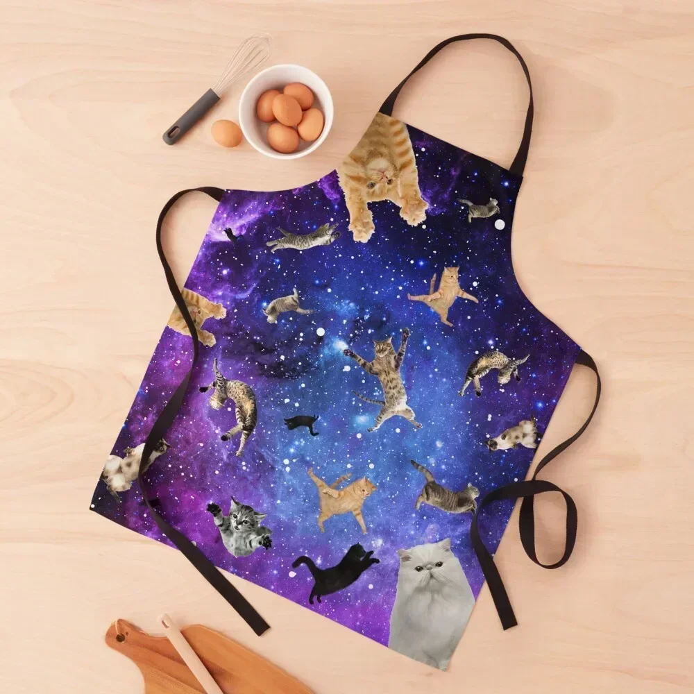 

Space Cats Apron chef for man For Nail Stylist Chef Uniform Woman Custom Apron