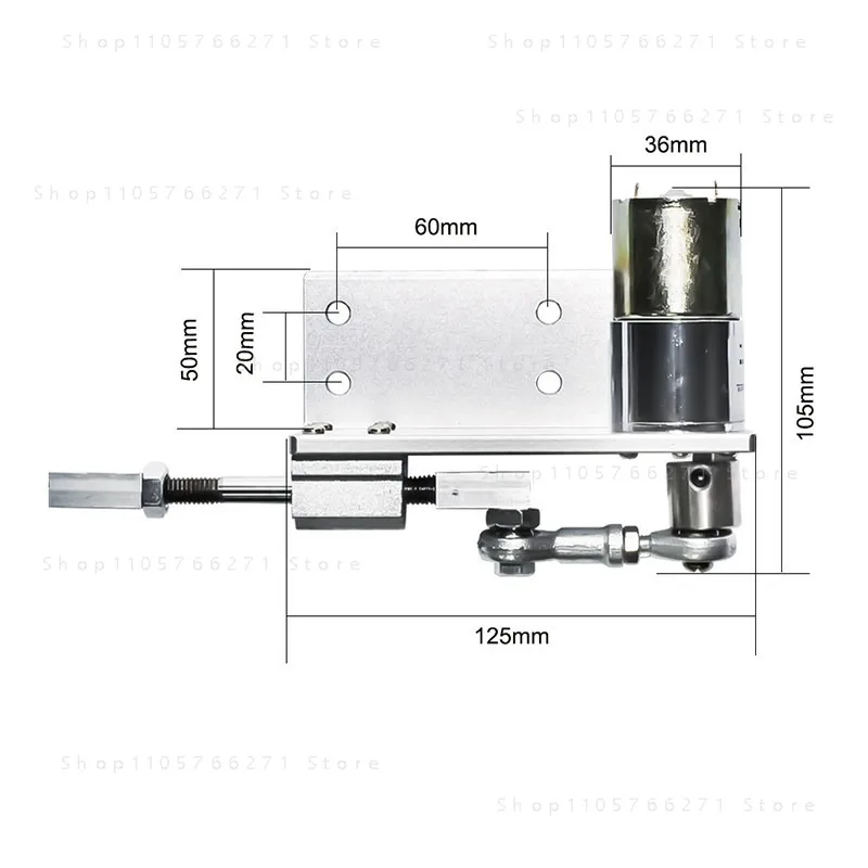 for Reciprocating Cycle Linear Actuator DC Gear Motor 12V 24V Telescopic Actuator Stroke 12/16/20/25mm Adjustable 5~1000RPM
