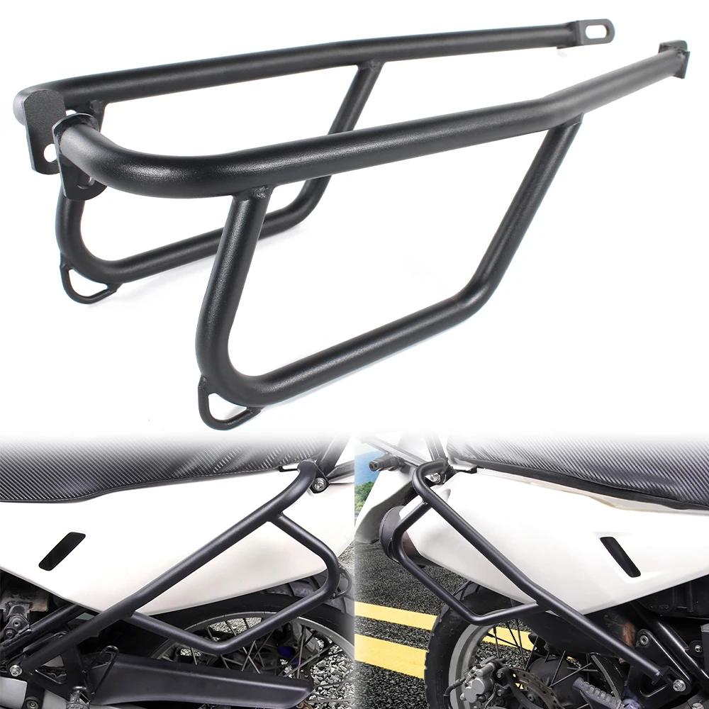 

For Kawasaki KLR650 1987-2018 2022-2024 Motorcycle Steel Side Crash Bars Saddle Bag Support Frame Protector Side Cover Guard