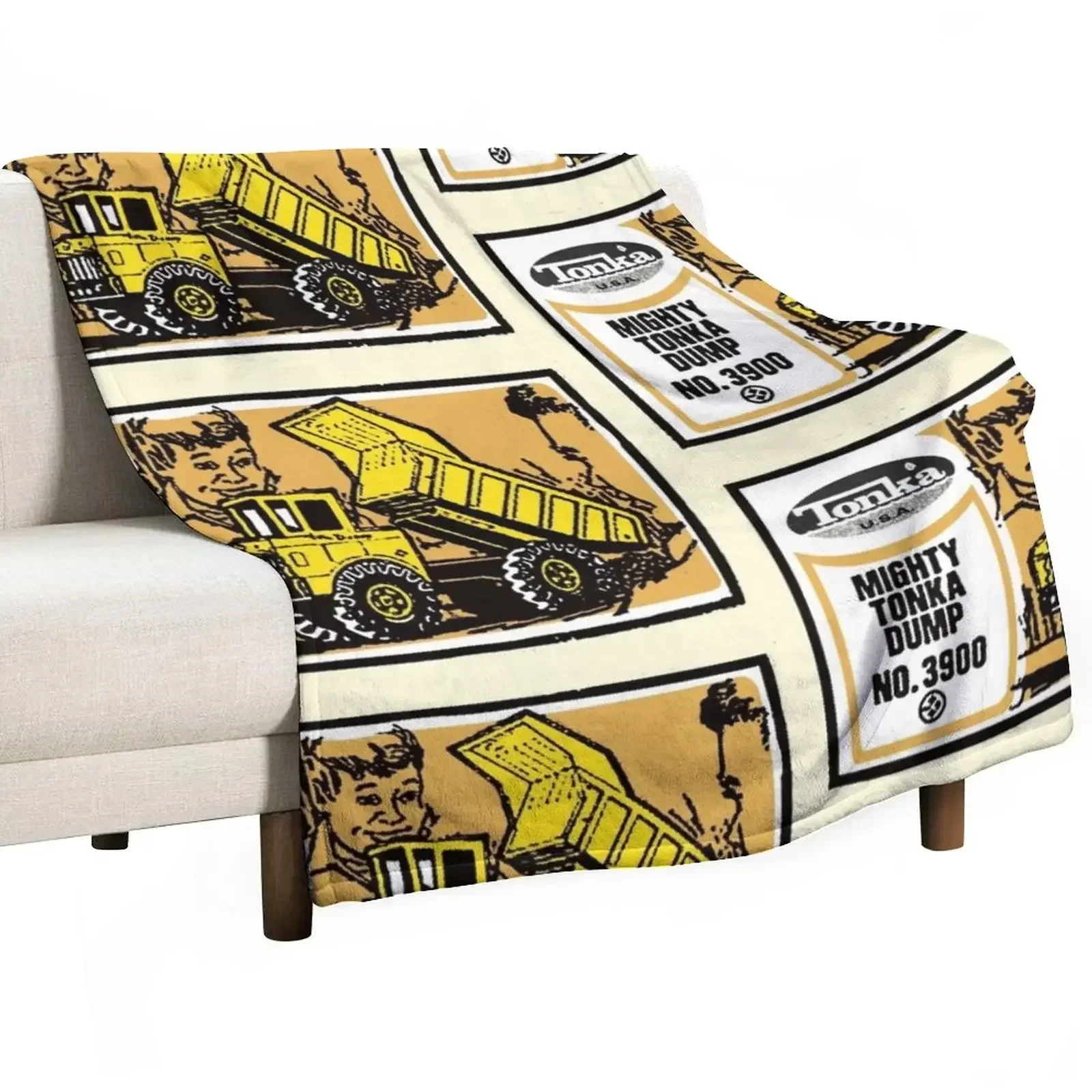 TONKA - Mighty Tonka Dump - Authentic, Distressed Throw Blanket Hairy Single wednesday Blankets