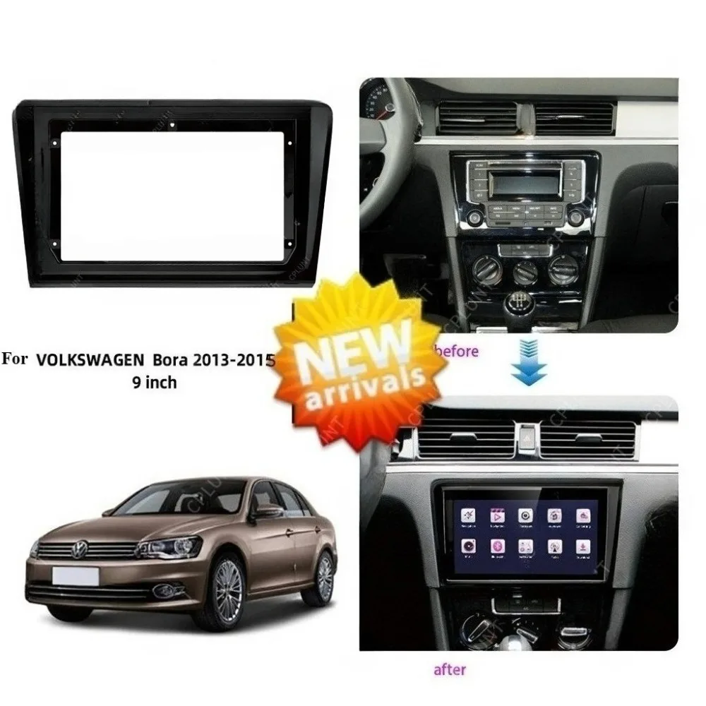 

For VOLKSWAGEN Bora 2013-2015 9''Navigation Panel Android GPS Frame Radio Kit Dashboard Car Assembly Frame Durable ABS Material