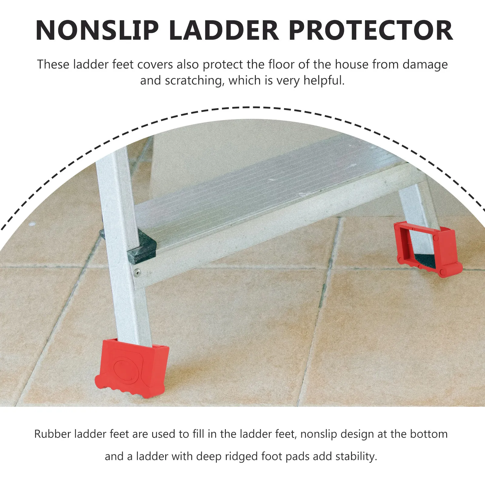 

Комплект из 4 нескользящих резиновых накладок для лестниц: усиленные защитные подкладки для устойчивости лестницы и защиты пола, для выдвижных лестниц