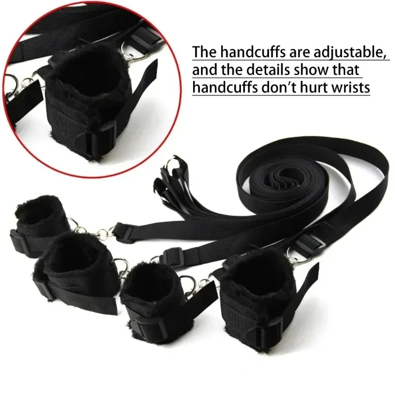 BDSM Restraint Set Bondage Handcuffs Ankle Cuffs Slave Sex Toy for Couples Tool Adult Role Play  Bondage Gear Play Sex Furniture