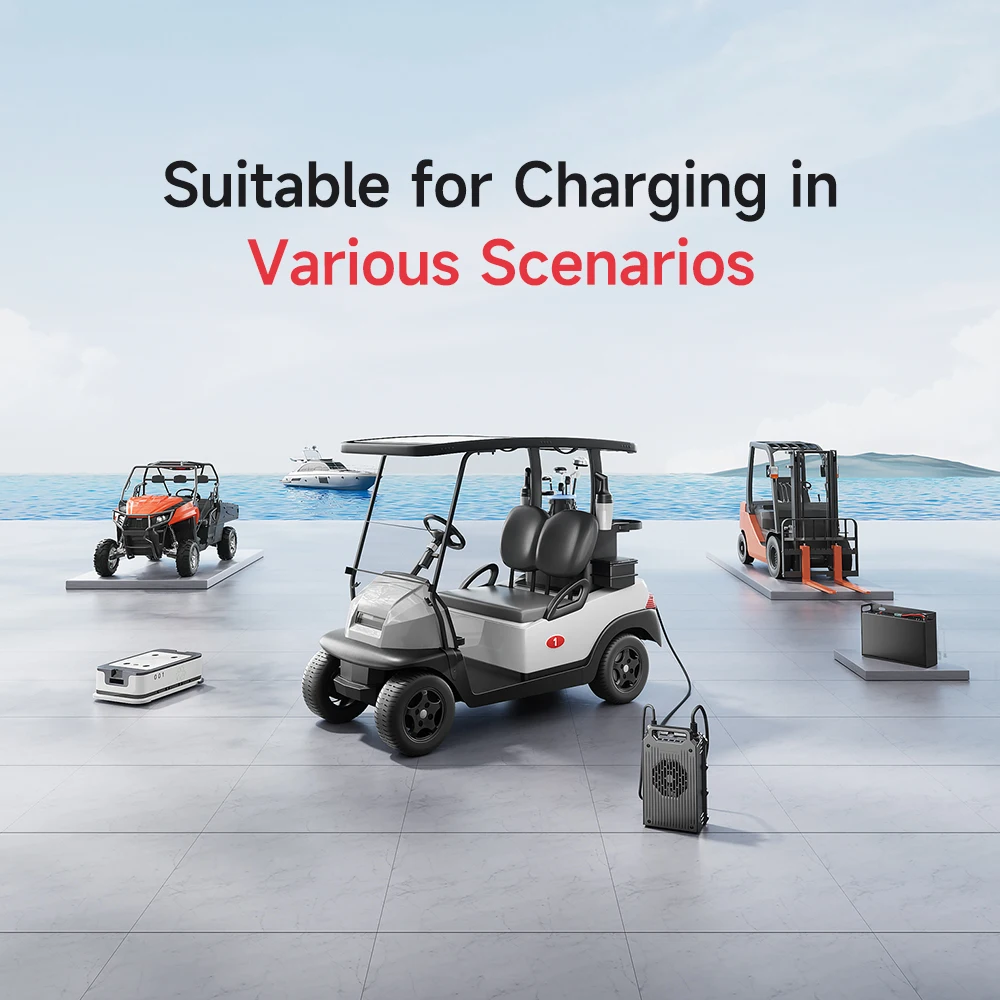 Portable 48V-72V LiFePO4 Lithium Ion Battery Charger for Industrial Use up to 40A