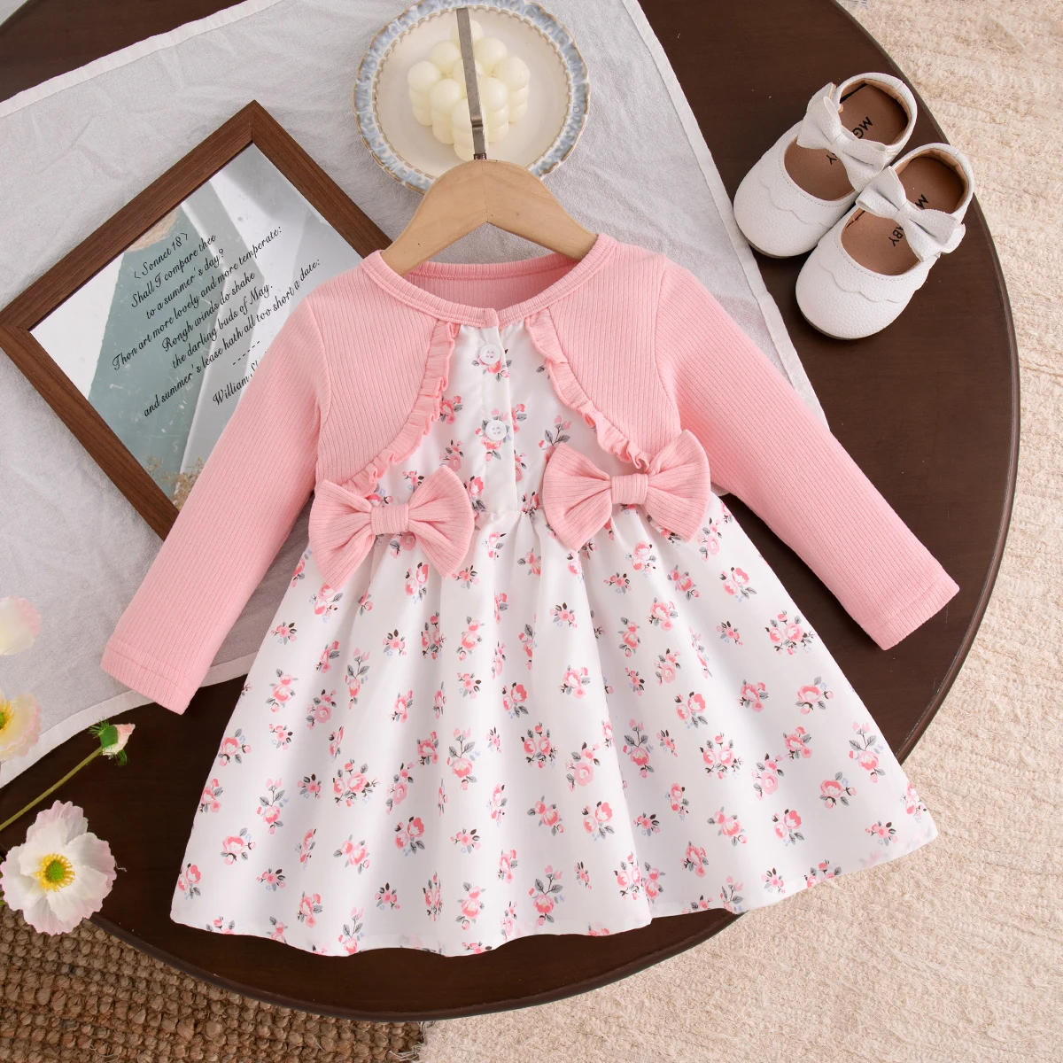 6 Months-3 Years Baby Girl Dress Autumn/Winter New Long Sleeved Cute Sweet Girl Daily Outings Vacations Photography Dressing