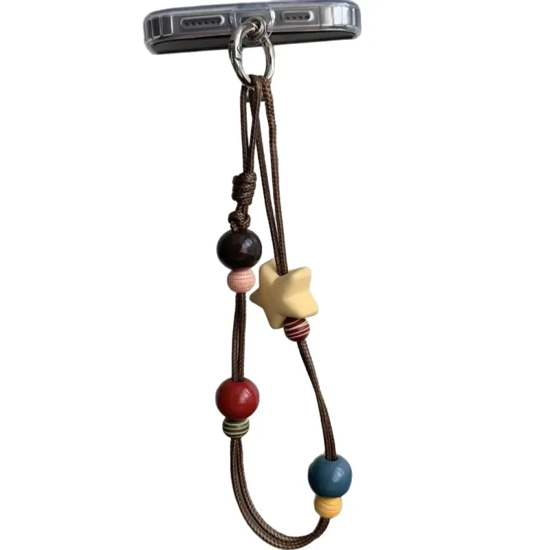 

Korean Cute Colored Star Pendant Phone Chain for IPhone Jewelry Gift Hanging Decor Keyring Rope Lanyard Strap Anti Loss Bracelet