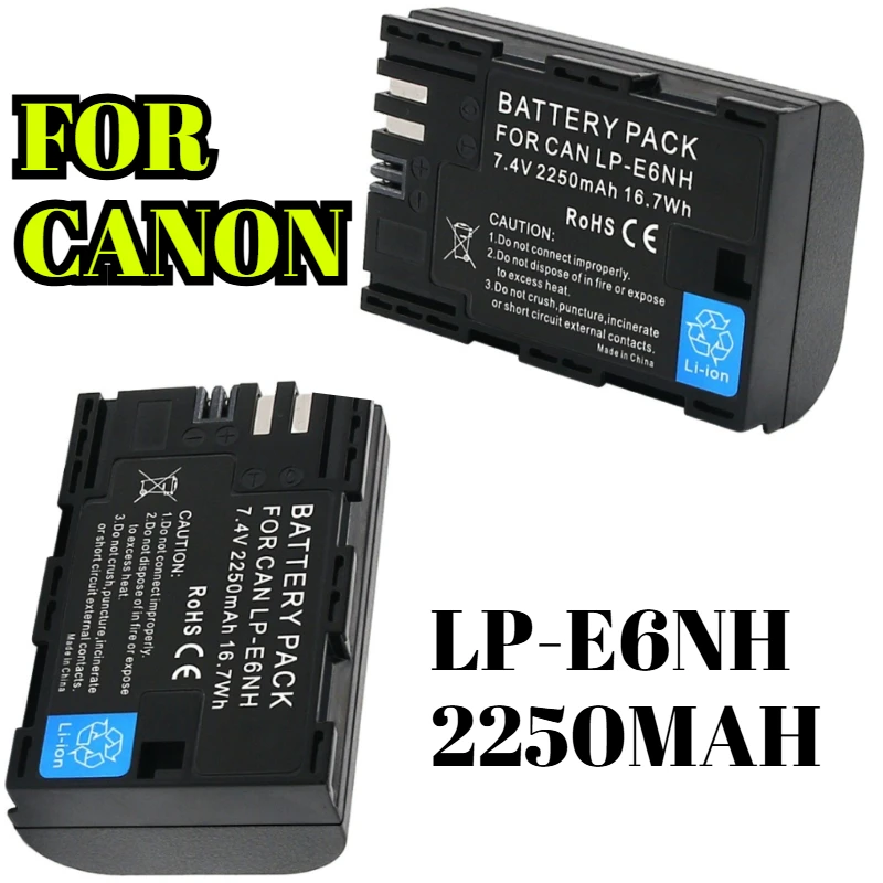 2250mAh LP-E6NH بطارية لكانون EOS R5 R6 5D4 80D 90D استبدال ل LP-E6N LP-E6 عالية الطاقة ل DSLR والكاميرات بدون مرآة #2