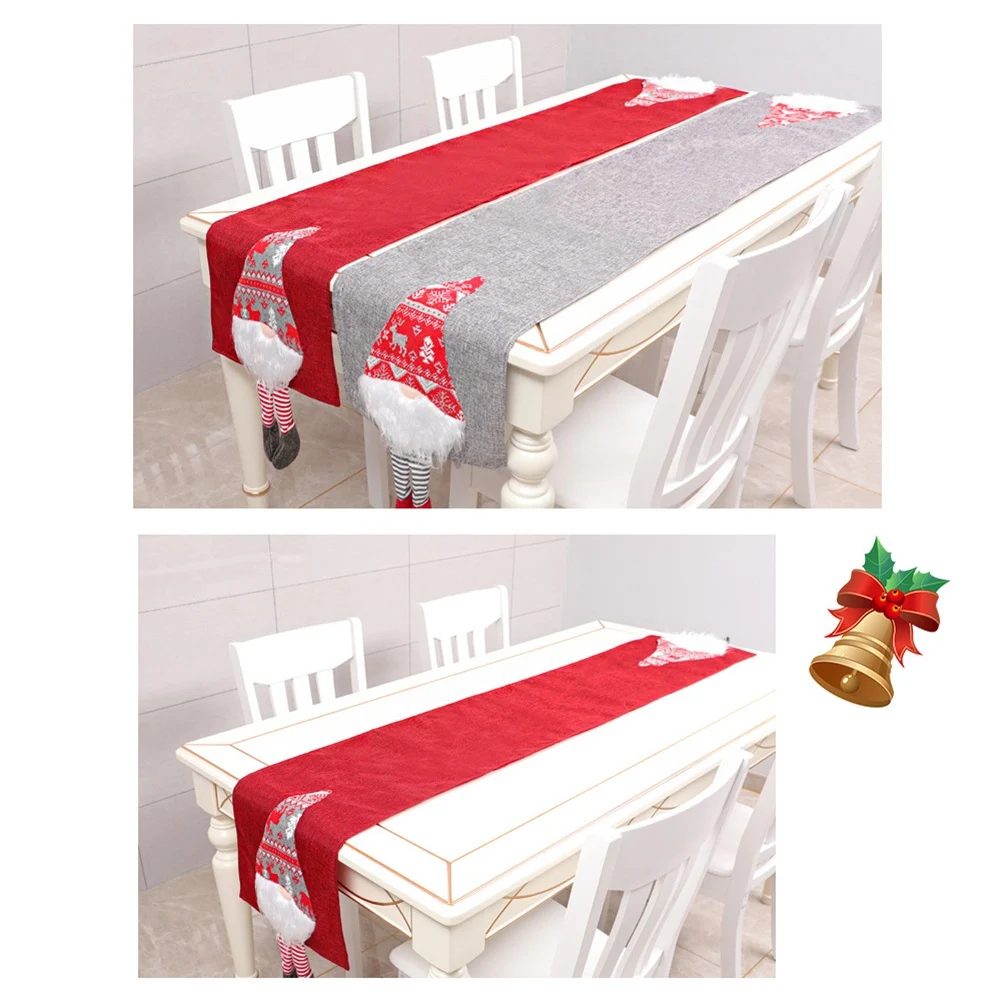 ABVJ-Christmas Table Runner Christmas Decorations For Home Xmas Ornaments Happy New Year Xmas Gifts Navidad