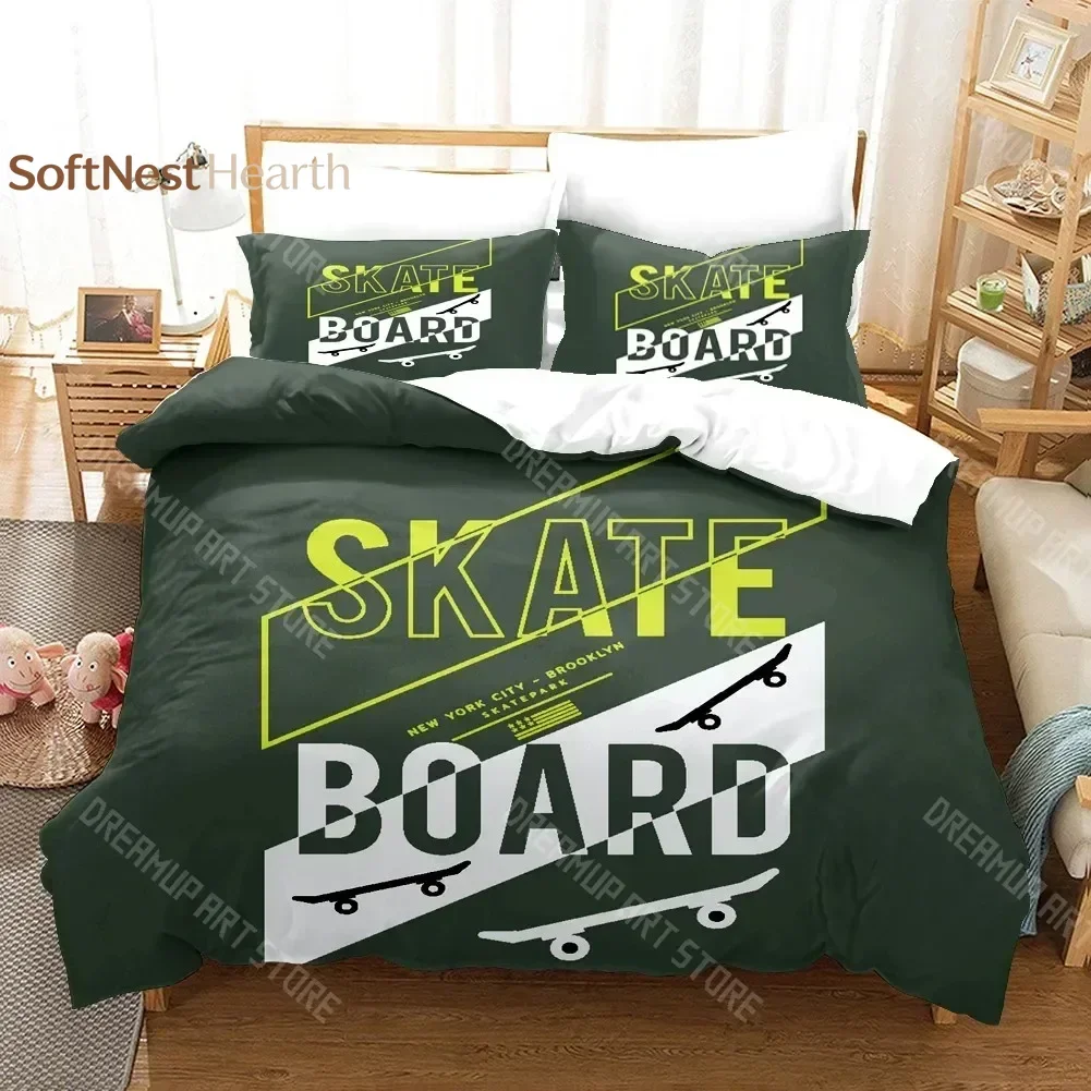 2026 3D Print Fashion Scooter Skateboard Bedding Sets Duvet Cover Set With Pillowcase Twin Full Queen King Bedclothes Bed Linen