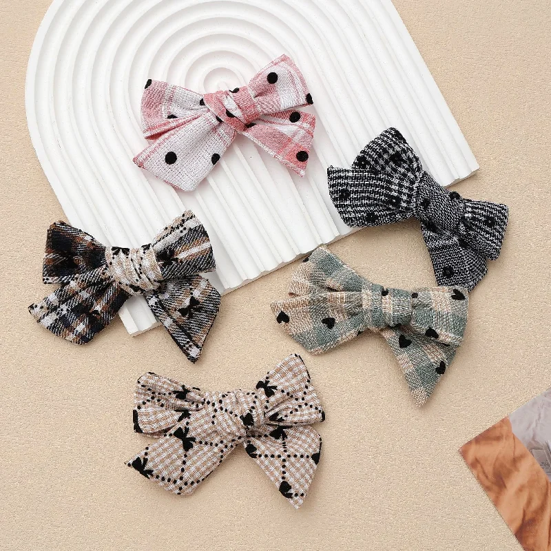 New Headwear Cute Children's Bow Embroidered Flower Hair Clip Baby Handmade Fabric Clip Girls' Headwear