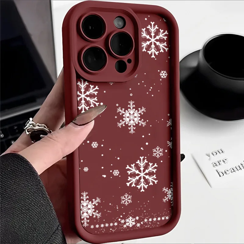 Snowflakes All over the Sky Graphic Phone Case For iPhone 16 15 14 13 12 11 X XR XS SE2 SE 8 7 Plus Pro Max Mini Silicone Back C