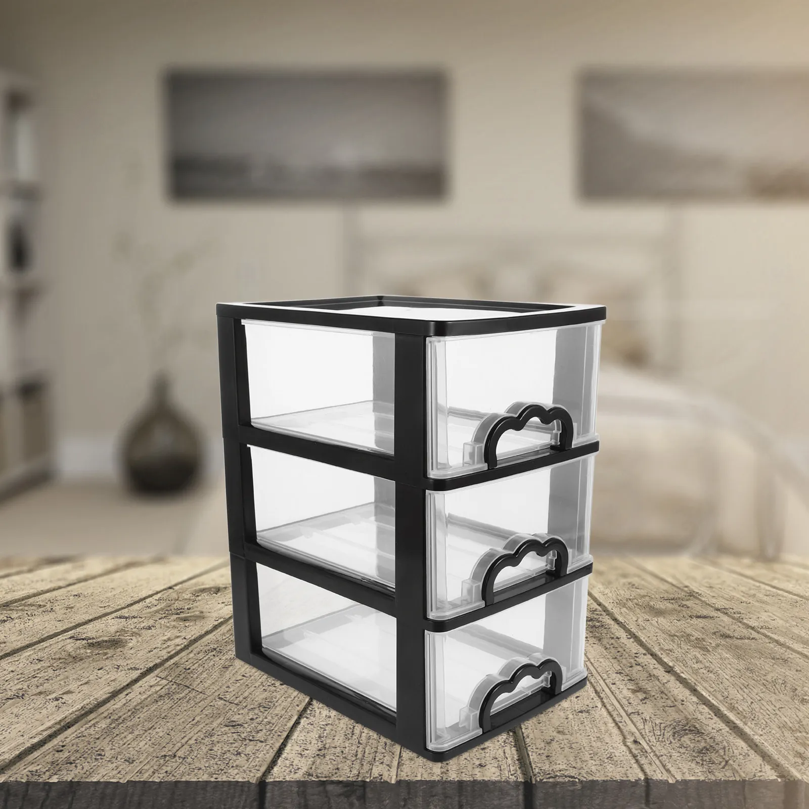 3-Layer Plastic Desk Drawer Organizer Box Mini Stackable Storage Case Stationery Organizer Desktop Desktop Drawer
