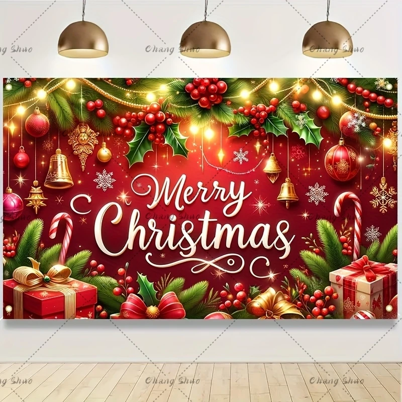 Christmas Backdrop Background Merry Christmas Decorations For Home 2024 Navidad Noel Kerst Natal Xmas Decor Supplies Gifts