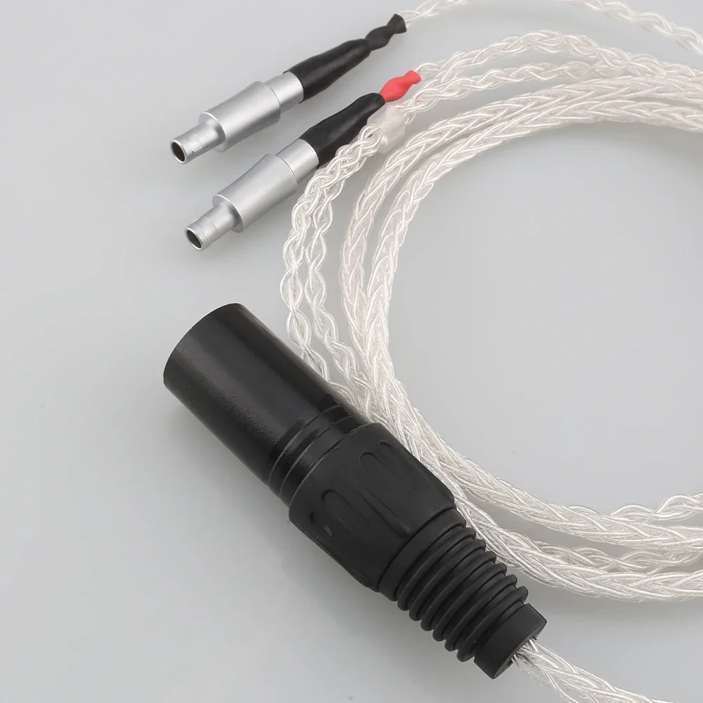 Nieuwe HIFI 4pin XLR Evenwichtige Mannelijke 8 core 7N OCC Single crystal Verzilverd Hoofdtelefoon Upgrade Kabel voor HD800 HD800S Hoofdtelefoon