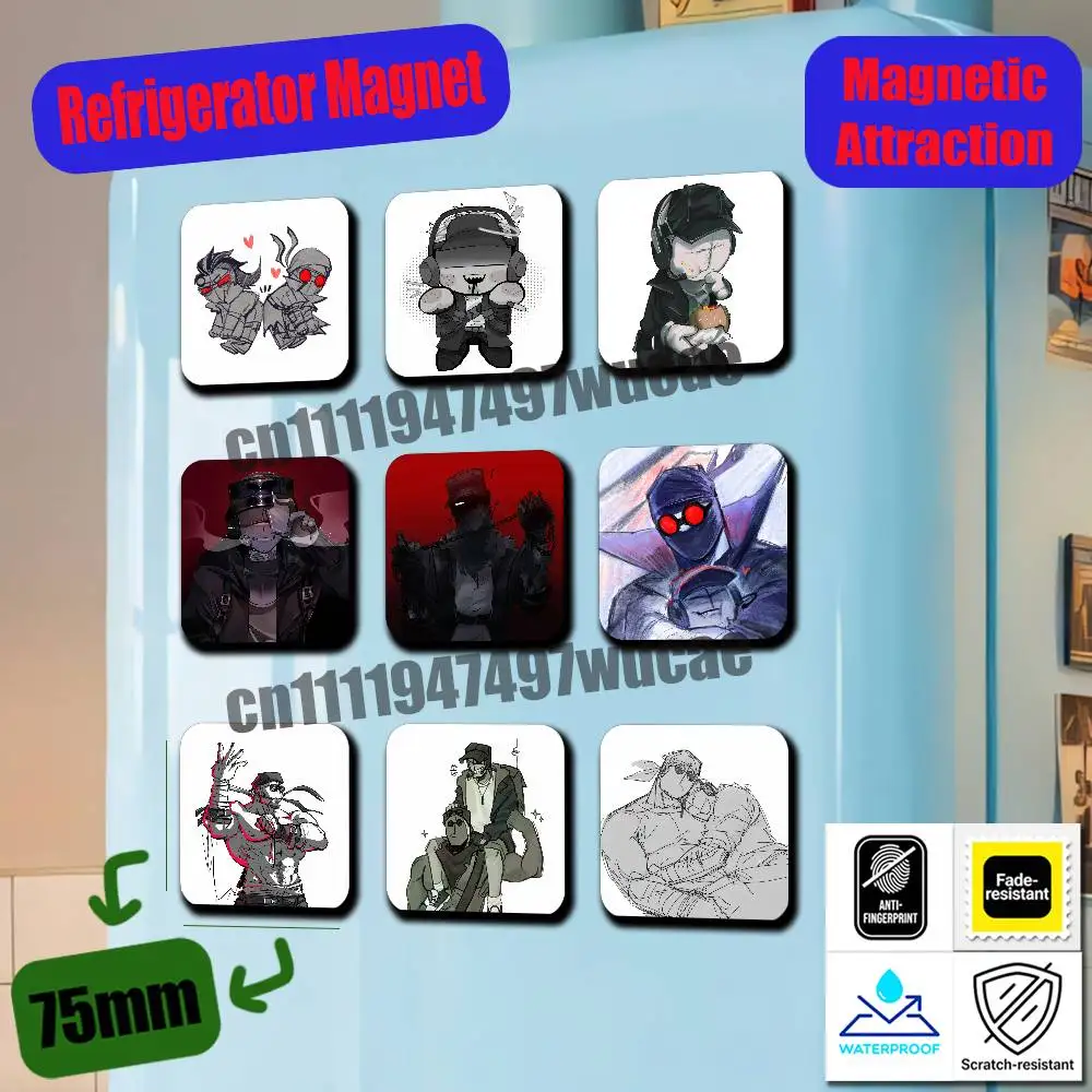 For Deimos Madness Combat Refrigerator Magnets Metal Icebox Cabinet Custom Fridge Magnetic Card Case