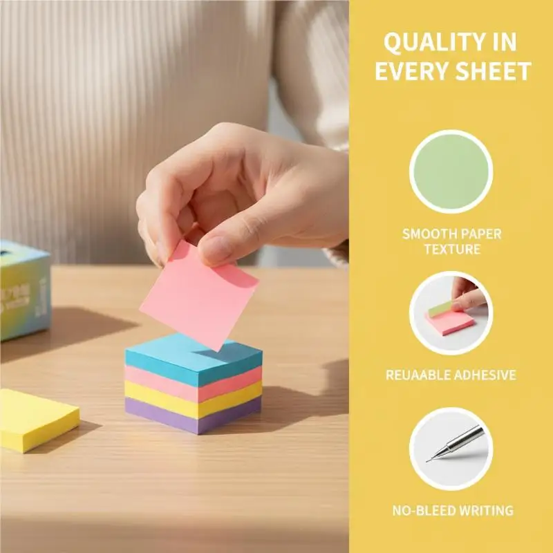 Fluorescent Color Planner Sticky Notes 11Pcs, Self‑Adhesive Memo Notepad Stickers, Practical School & Office Stationery Supplie