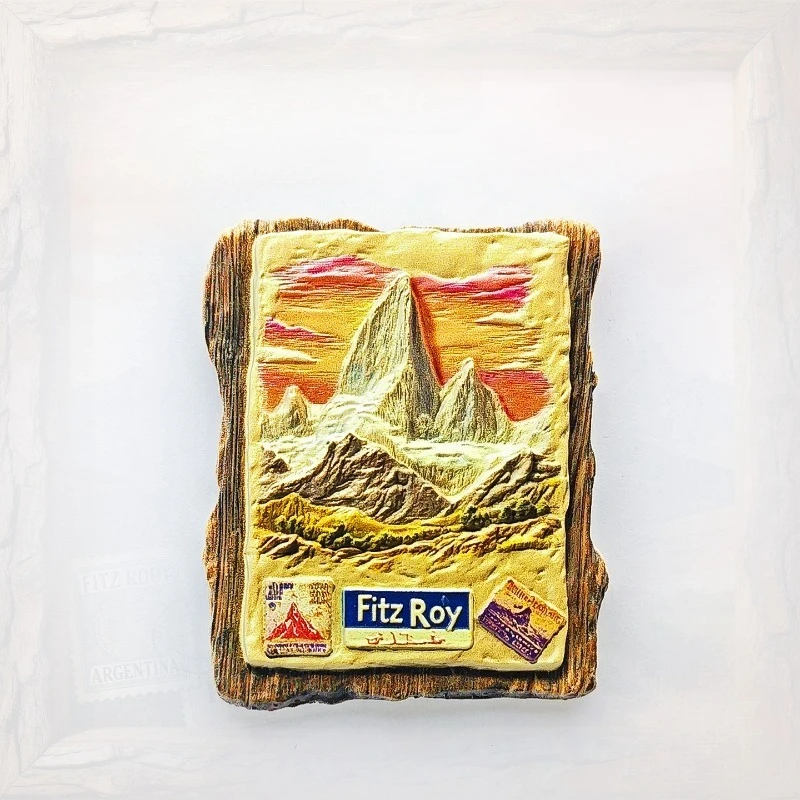 Imán para Refrigerador con Diseño de Fitz Roy - Recuerdo Majestuoso de Patagonia en 3D, Regalo Único de Trekking en Argentina para Amantes de la Naturaleza y los Viajes