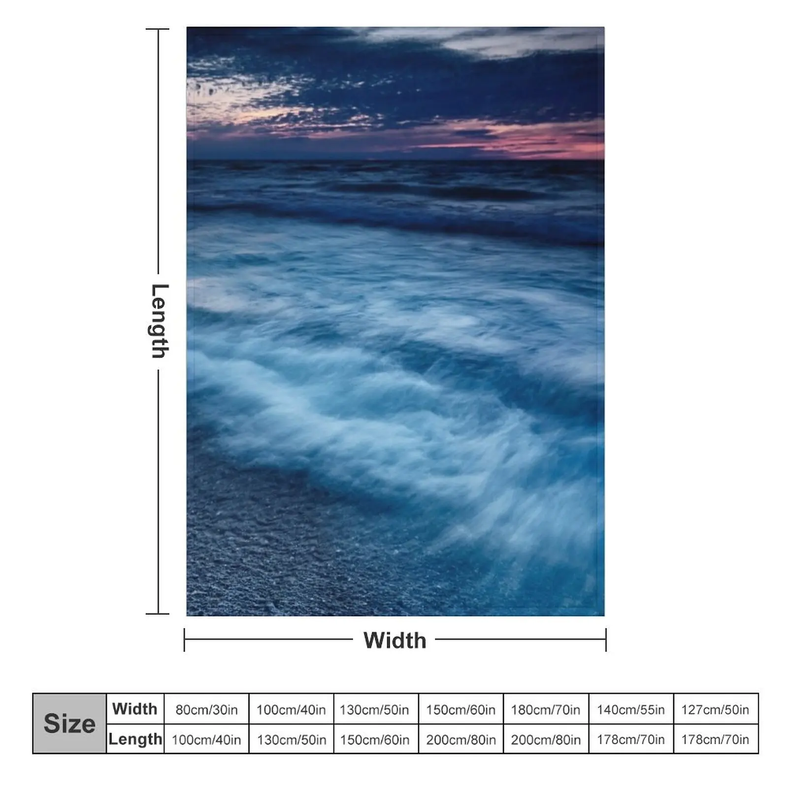 Beautiful dramatic dusk nature scenery of lake Huron Grand Bend art photo print Throw Blanket Sofas For Baby Blankets