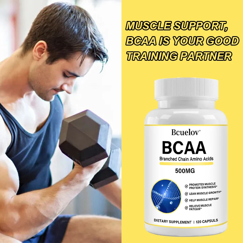 BCAA Supplements - Branched Chain Amino Acid Capsules To Help with Protein Synthesis, Muscle Growth and Fatigue Relief