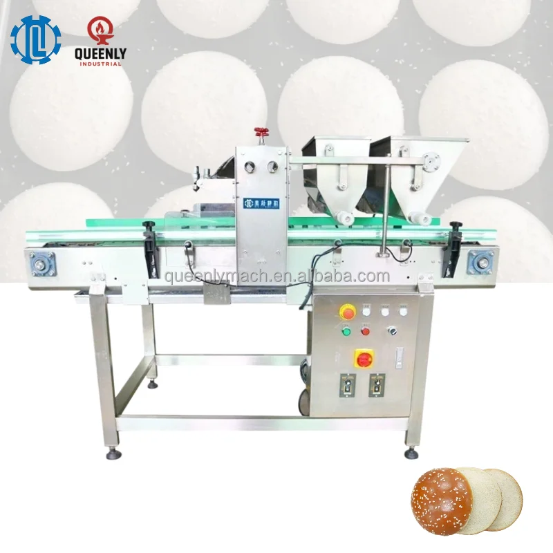 HCY 304 Stainless Steel Motorized Automatic Sesame Oat Spreading Machine Industrial Sesame Duster High Efficiency for Bakery