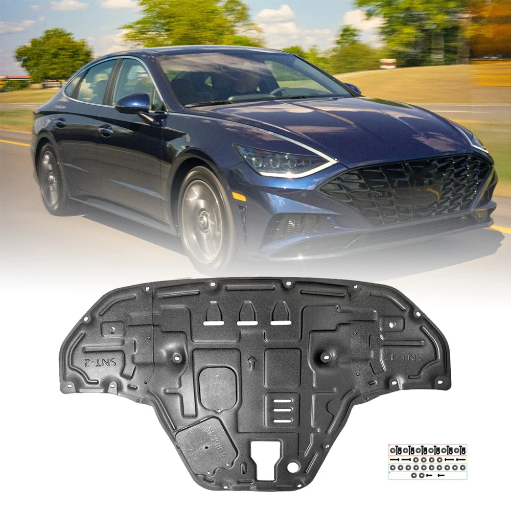 1 قطعة محرك السيارة الأمامي الجديد تحت غطاء سبلاش الدروع دائم لشركة هيونداي سوناتا 2020-2023 عالية الجودة اكسسوارات السيارات درابزين