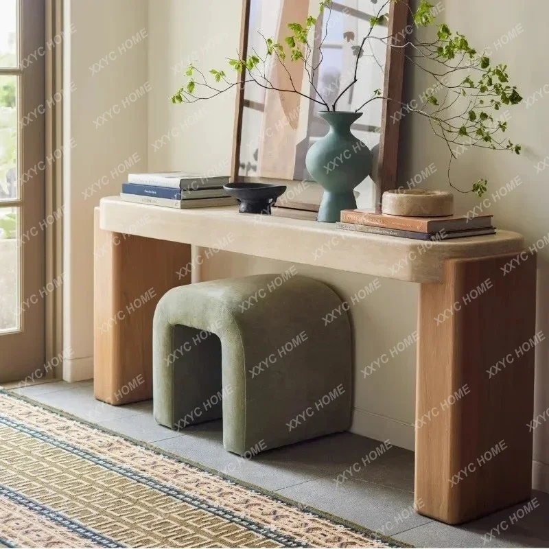 H Travertine Entrance Platform Living Room Light Luxury Entrance Platform Strip Case Landing Home Household Shelf