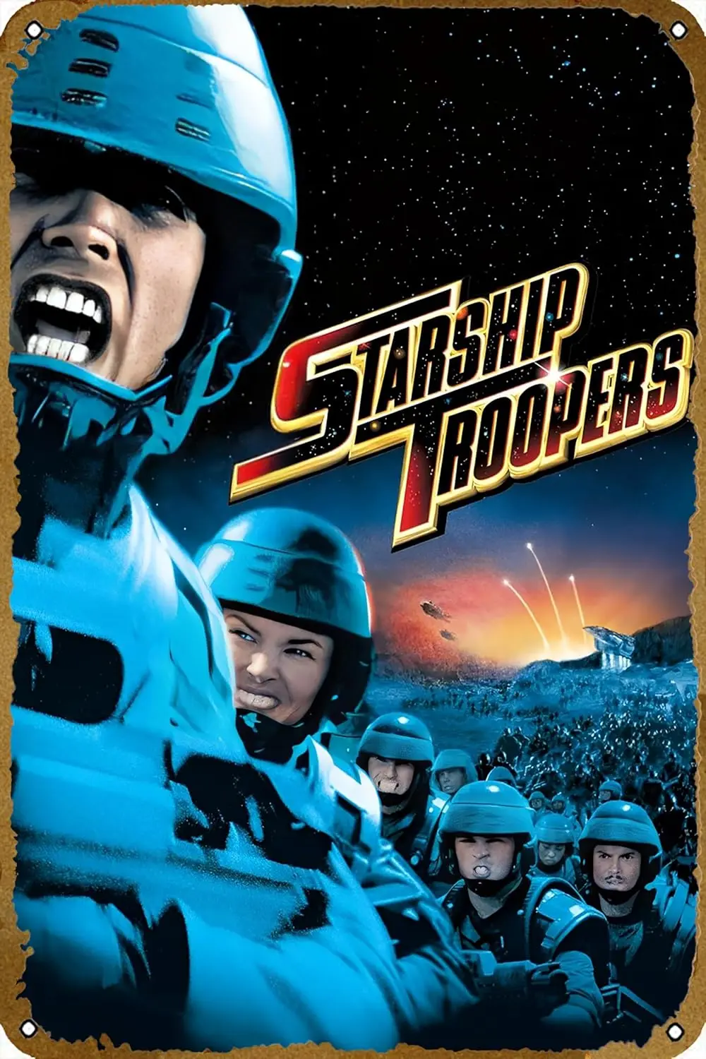 Starship Troopers (1997) Metal Tin Sign Movie Poster Vintage Art Wall Decor