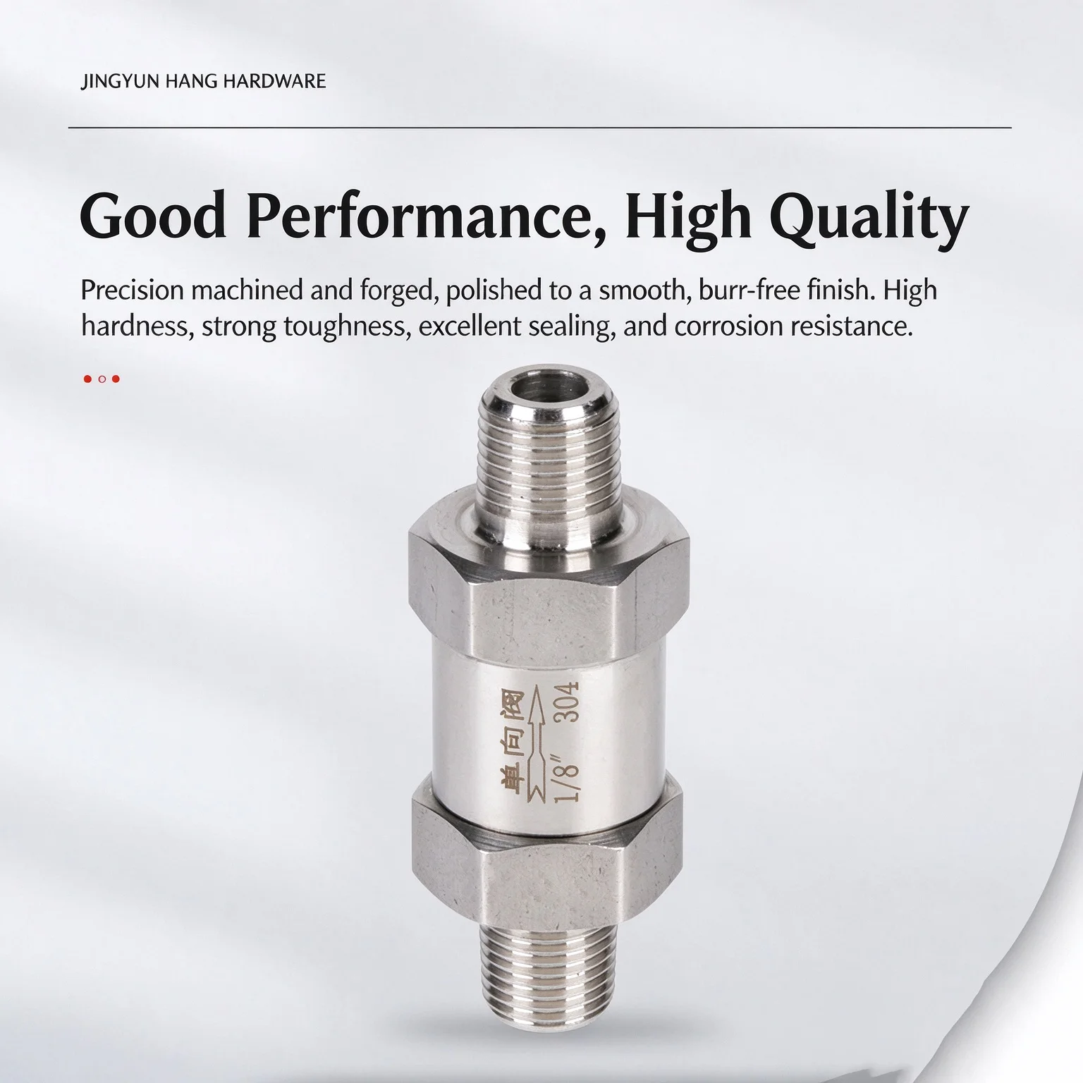 Stainless Steel 304 Water Gas Oil Check Valve 1/8' 1/4' 3/8' 1/2' 3/4' BSP Equal Male Non Return One Way