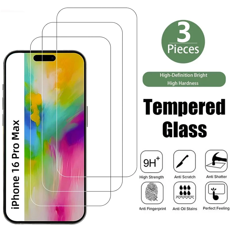 

3Pcs High Definition Tempered Glass for iPhone 15 14 13 12 11 Pro XR X XS Max Screen Protector for iPhone 14 12 Pro Max Glass