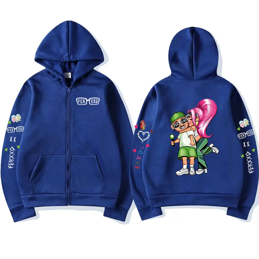 Singer Karol G Bichota Feid Ferxxo Zipper Hoodies Men\'s Women Clothing Hip Hop Zip Up Sweatshirts Oversized Pullovers Streetwear