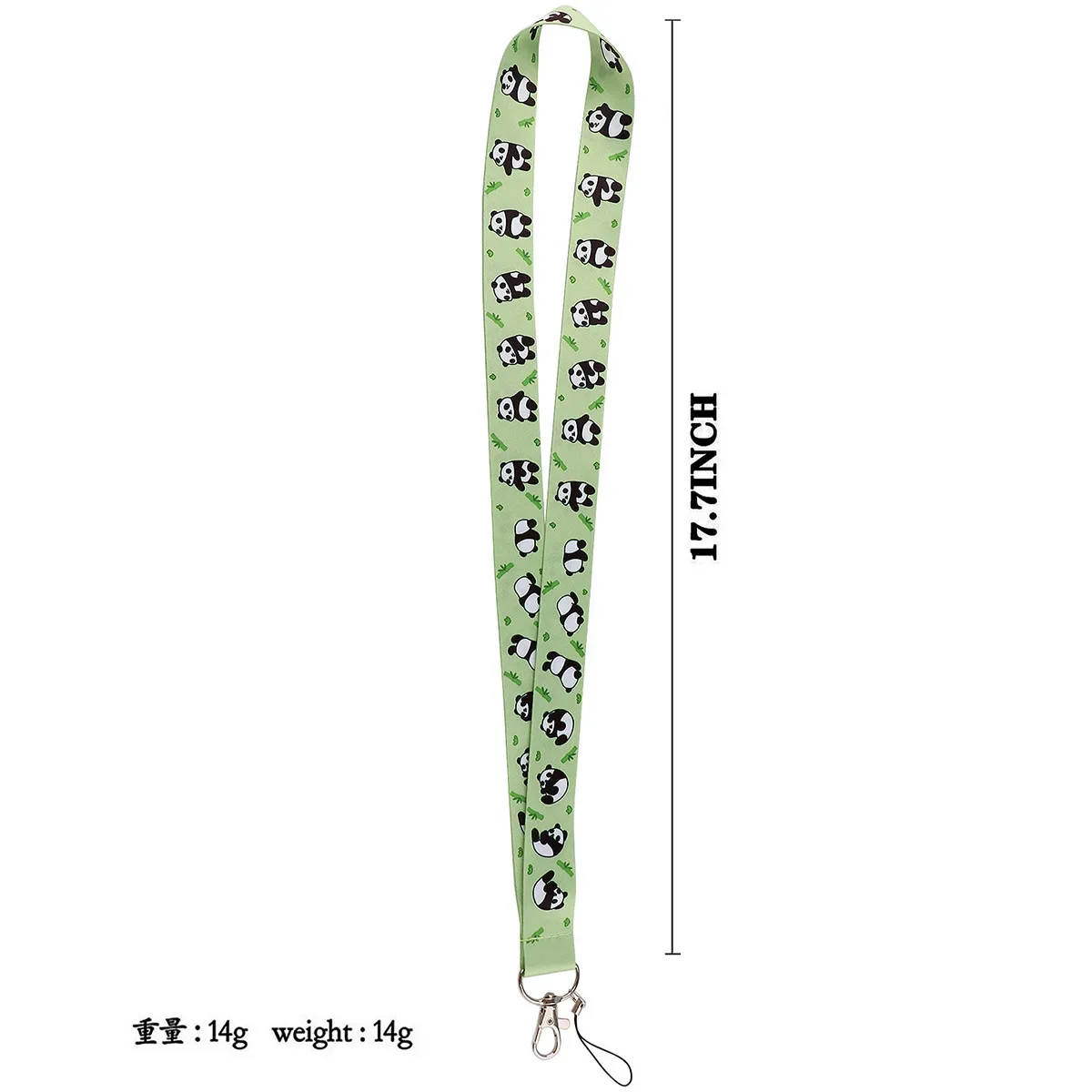 Schattige Panda Werknemer Kaarthouder Lanyard Cartoon Groen Blauw Kleur Panda Bamboe Studentenbus Kaarthouder Student/Kantoorbenodigdheden