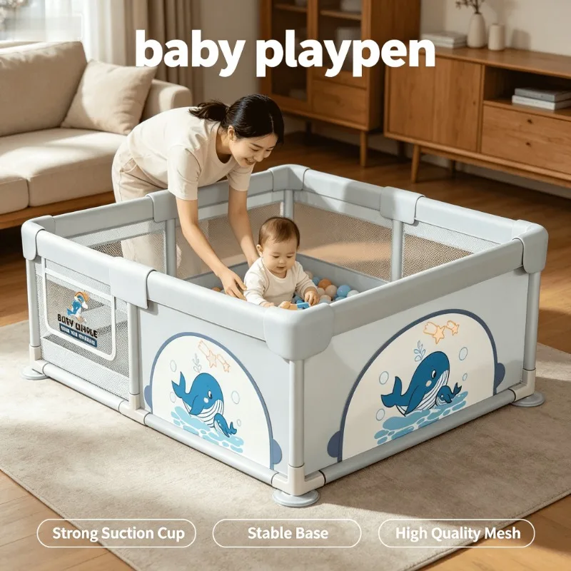 Safety Fence Toddler Gate Easy Assembly Home Living Room Playpen Baby Portable Foldable Baby Playpen Play Yard Indoor Expandable