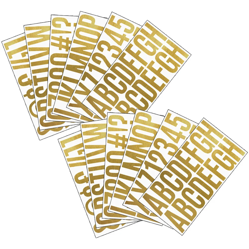 12pcs Gold Letter Stickers Self Adhesive 2 5 Inch Removable Decorative Vinyl Alphabet Journal Supplies Mailbox Craft