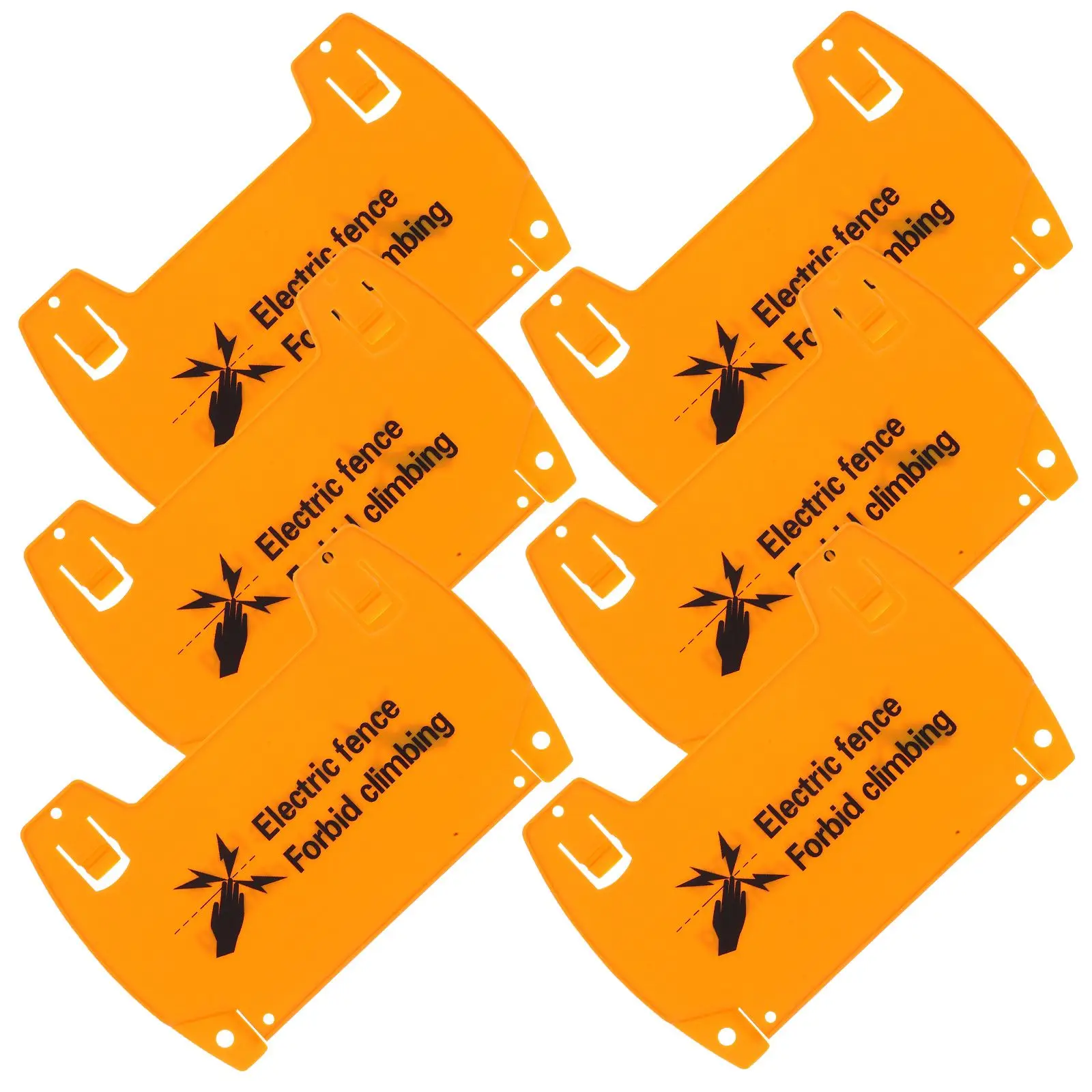 

6 Pcs Electronic Fence Warning Sign Electric High Pressure Safety Signs Danger Plastic Beware