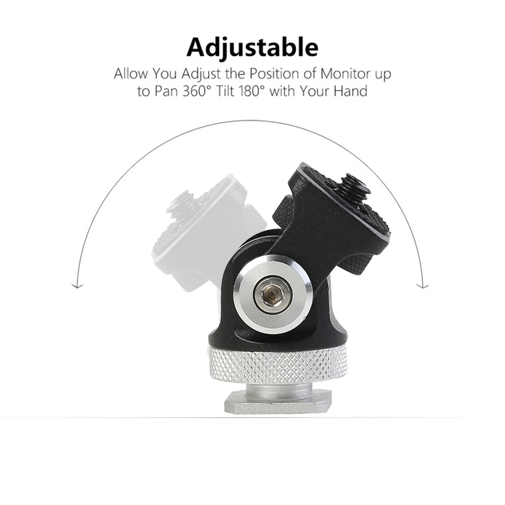 Mini Hot Shoe Stand Vlogger 180 Degree Rotated Monitor Bracket Photography Light Mount Flash Holder DSLR Camera Accessories