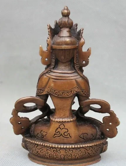 Tibetan Buddhism Bronze Amitayus longevity God Goddess Buddha Statue