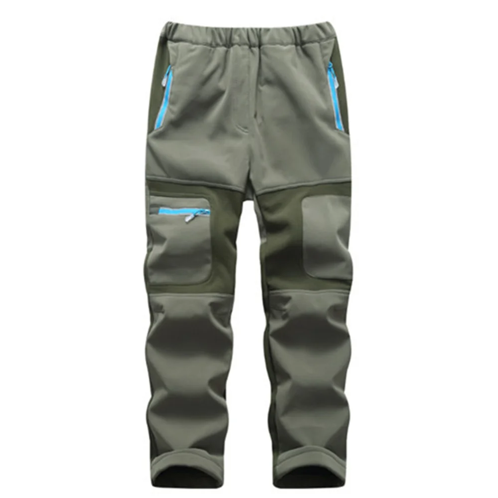 Boy Kids Pants Autumn Winter Warm Patchwork Girl Trousers Sporty Climbing Leggings Children Soft Shell Outfits