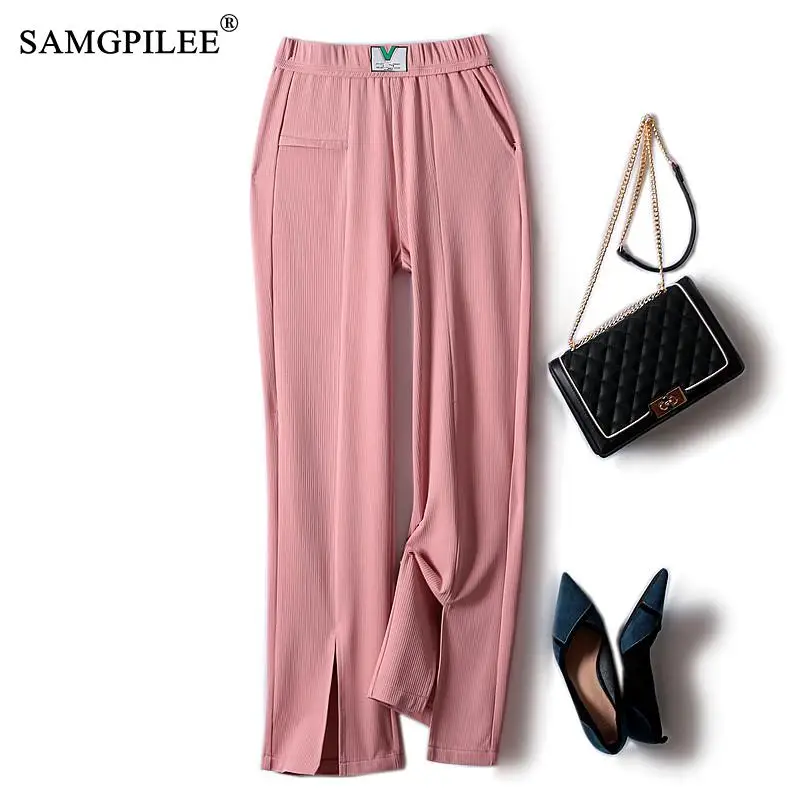 

Women Pants High Waist Fashion Slim And Long Women's Pants 2022 Korean Fashion Summer New Casual Wide-leg Oversize Pants 4XL