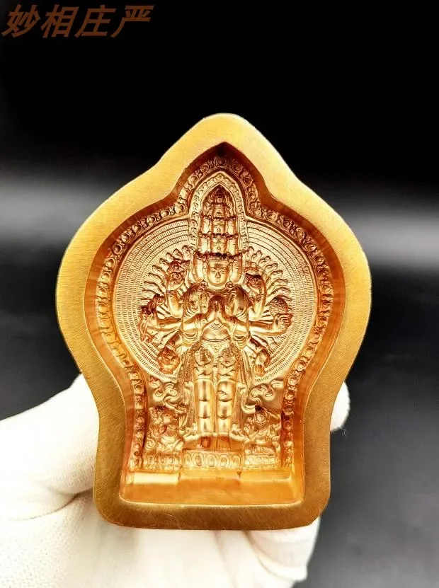 Classic old mold reproduction1000armsAvalokiteshvara 3Gonpo LC0563-7cm brass TSATSA mold production period of more than 2 months