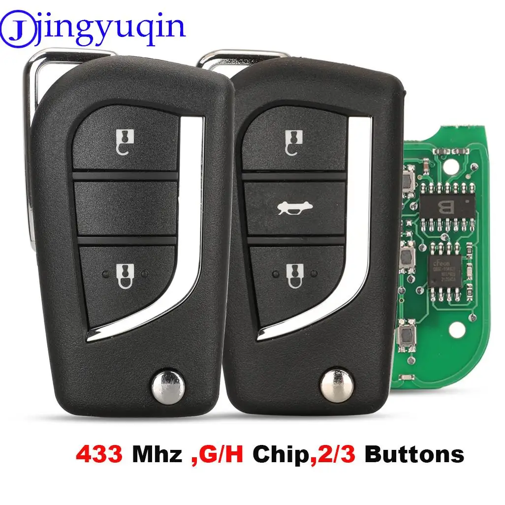 jingyuqin 433Mhz G/H Remote Car Key Control For Toyota Carrolla Yaris Verso Avensis AYGO For Peugeot 108 For Citroen C1 2013