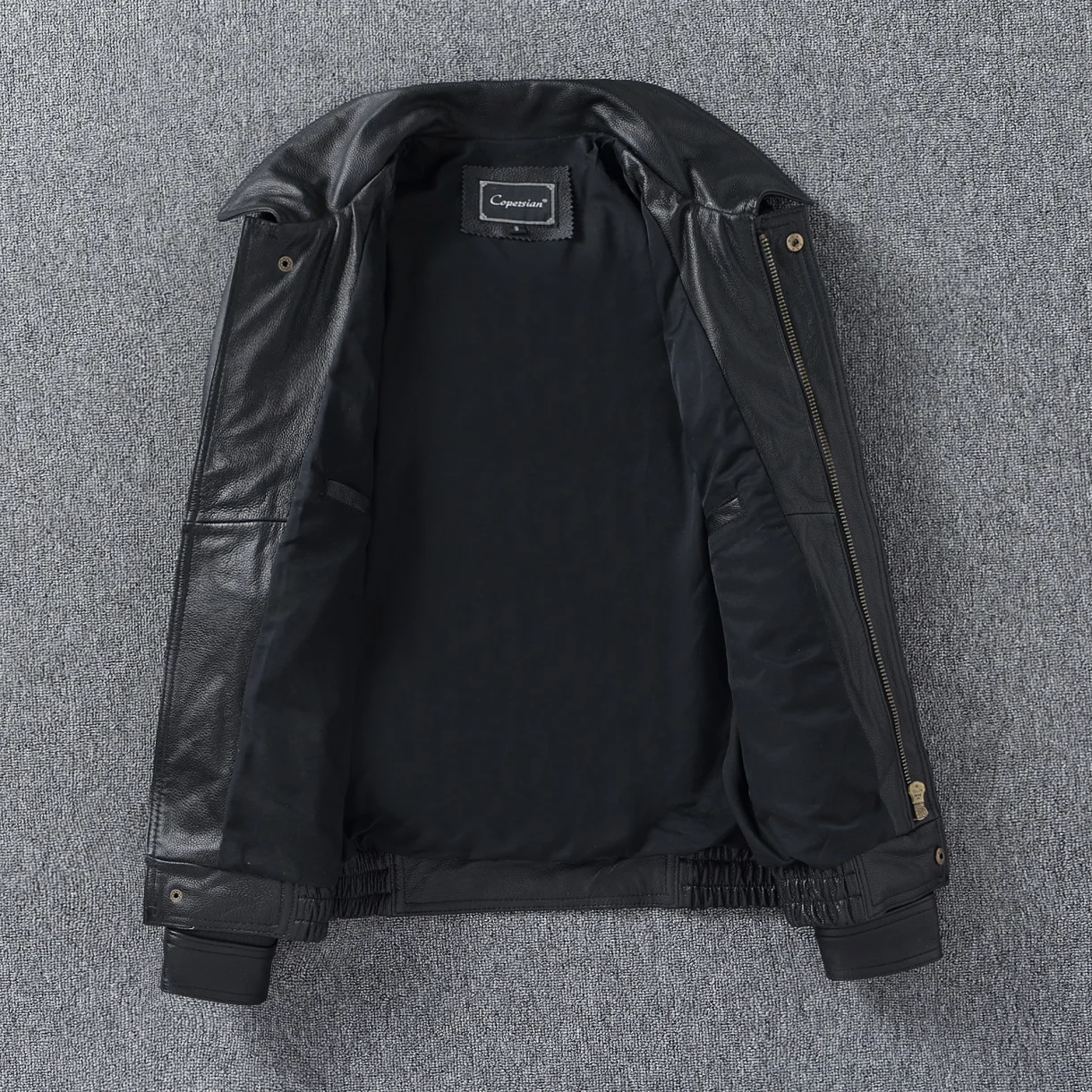 سترة جلدية للرجال من جلد البقر الناعم بتصميم جديد لعام 2025، سترة منفوخة كاجوال قصيرة الحجم مع طية صدر السترة #3