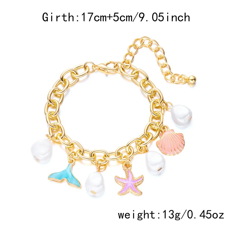 Boho Seestern Jakobsmuscheln Anhänger Halsband Halskette für Frauen Elegante Imitation Perle Quaste Halskette Ästhetische Party Schmuck Geschenk – Detail 8