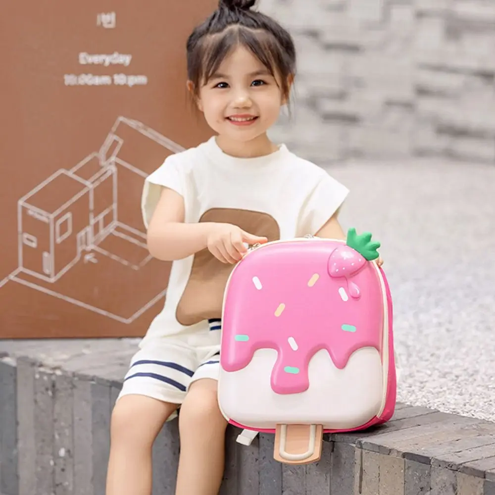 Cute Trend Kids Backpack Ice-cream Shape Shoulder Bags Portable Large Capacity Dessert Bag