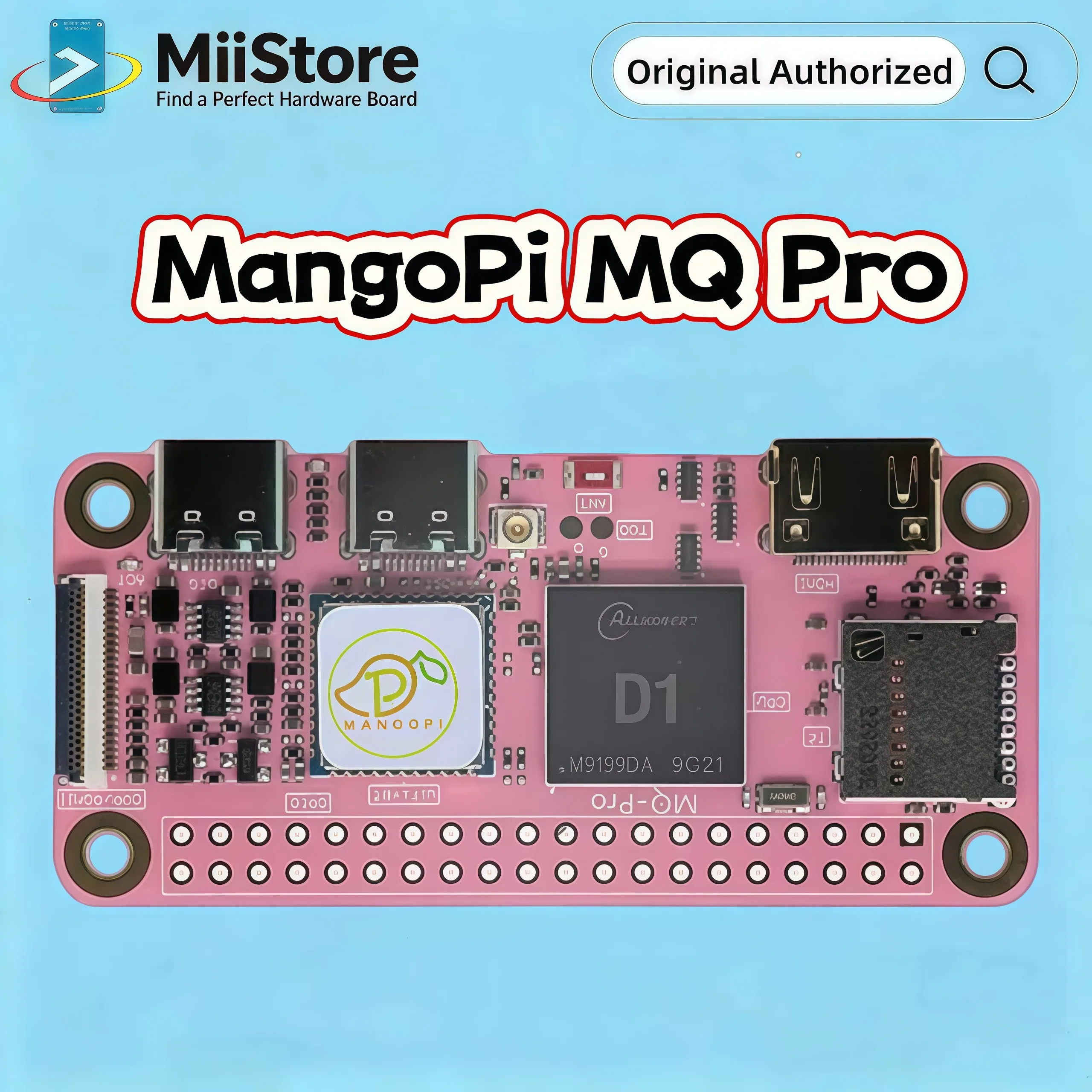 MangoPi MQ Pro Allwinner D1 Board SBC Domestic RISCV Art Mango Pi Compared Orange Pi Raspberry Pi, 512MB/1GB, Heatsink Optional