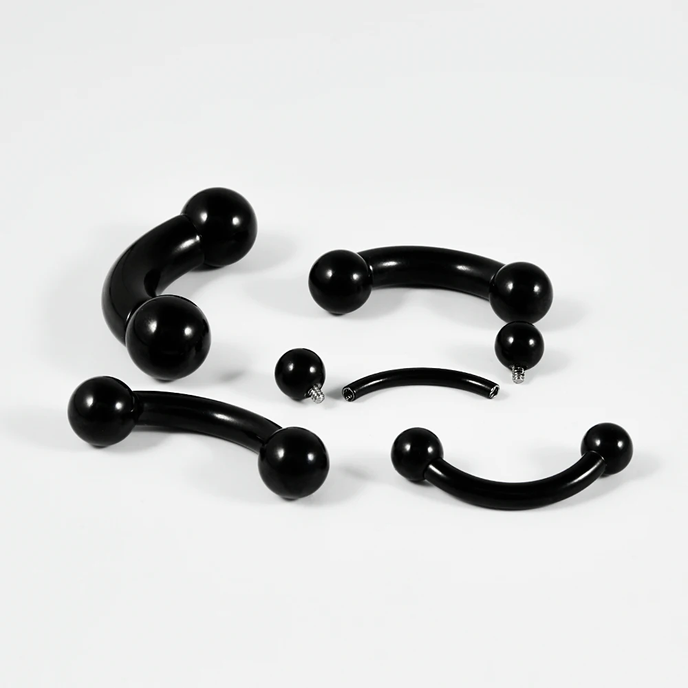 1PCS Surgical Steel Big Size Curved Ring Large Gauge Tongue Curved barbell Curved Banana Gauge Man Body Piercing Jewelry