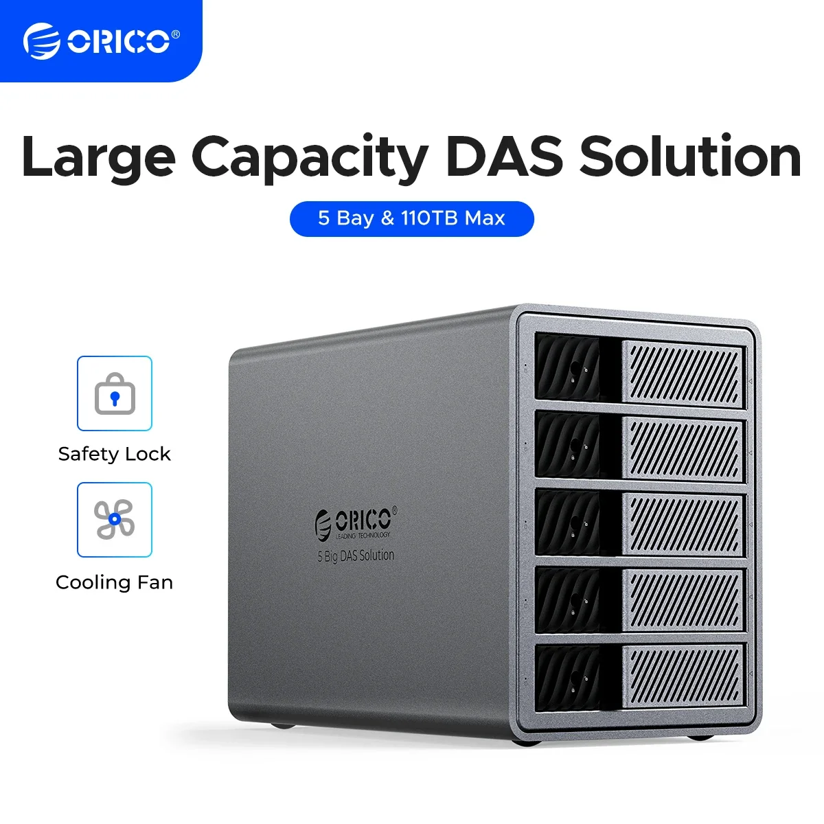 

ORICO 2 Bay 3.5 inch USB3.0 5Gbps Hard Drive Enclosure RAID Aluminum With Cooling Fan for Personal DAS Solution Series