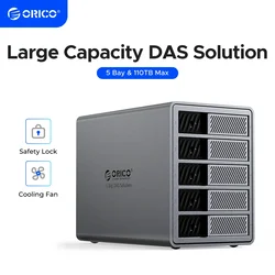 ORICO-carcasa de disco duro RAID de aluminio con ventilador de refrigeración para Personal DAS Solution Series, 2 bahías, 3,5 pulgadas, USB3.0, 5gbps